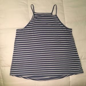 Old Navy Blue & White Striped Square-Neck Tank